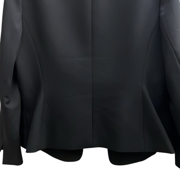 New Nine West Black Open-Front Blazer Jacket Large Fully Lined Collarless Career - Picture 4 of 14